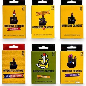 BOX OF Sarcastic Offensive CRAYONS -Witty Insult Gag Gift Fun Humor Funny NEW